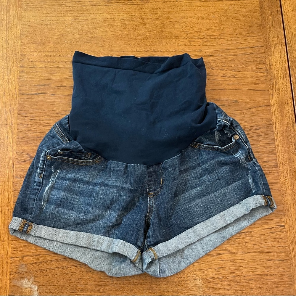 LED Maternity Denim Shorts
